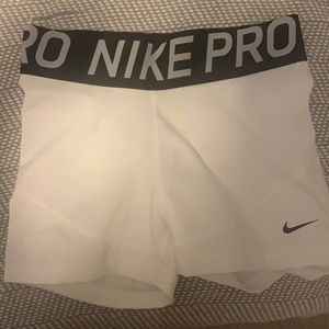 white nike pros